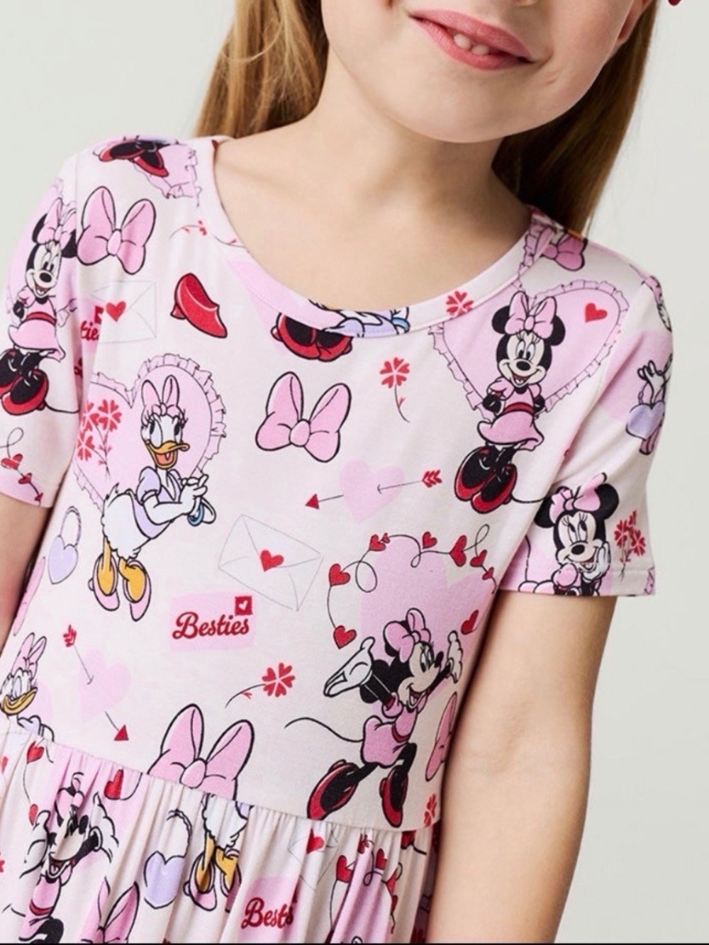 Disney Minnie & Daisy Galentine's Ruffled Twirl Dress
